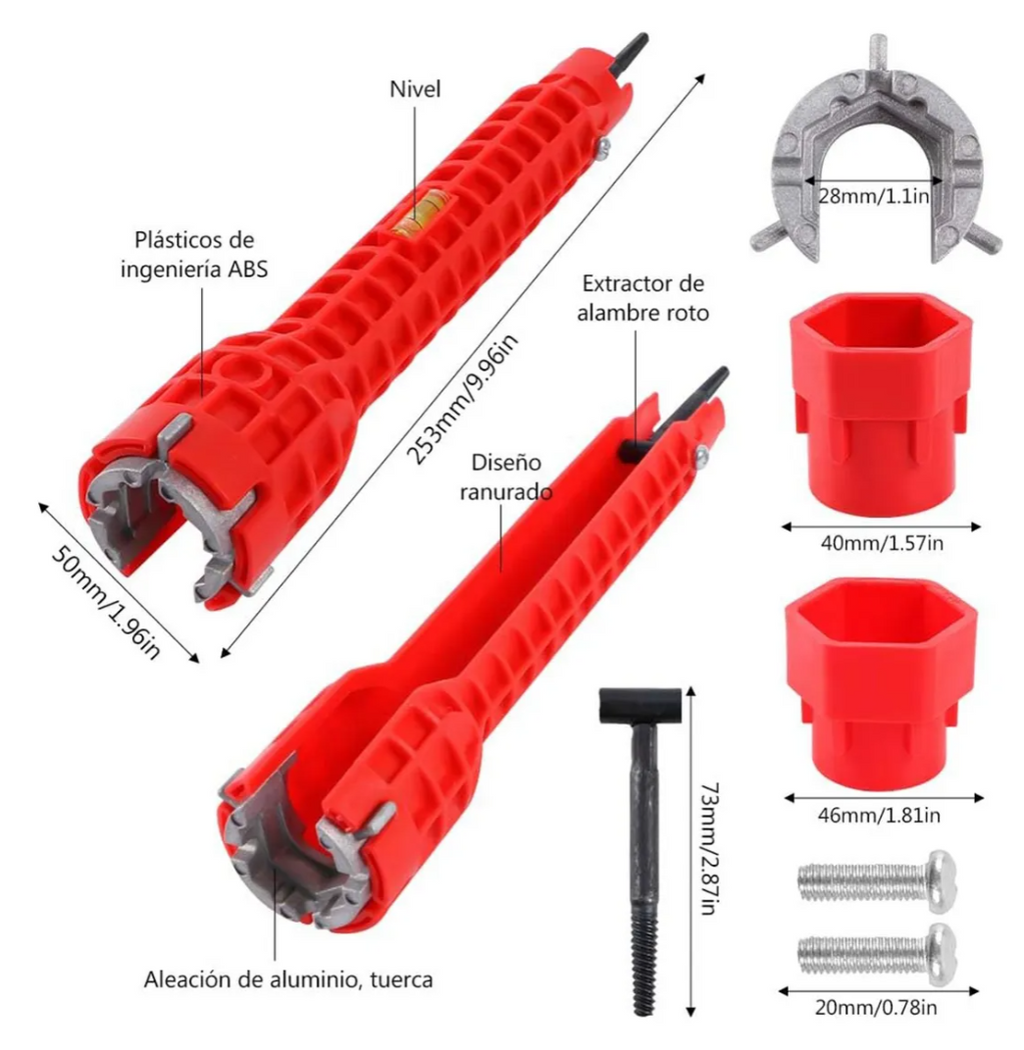 Llave Multifuncional 8 En 1 De Fregadero