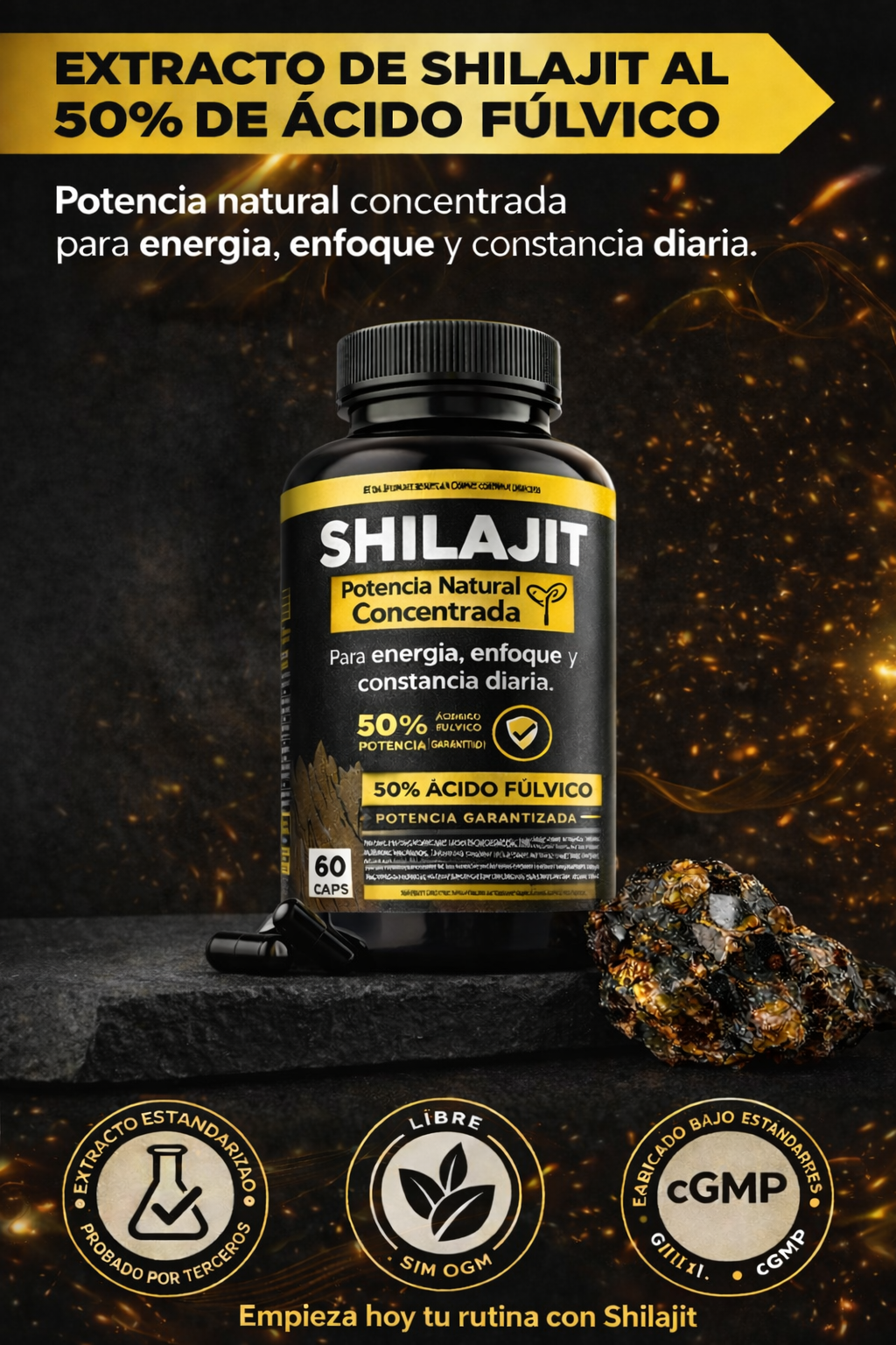 Shilajit Suplemento 60 Capsulas